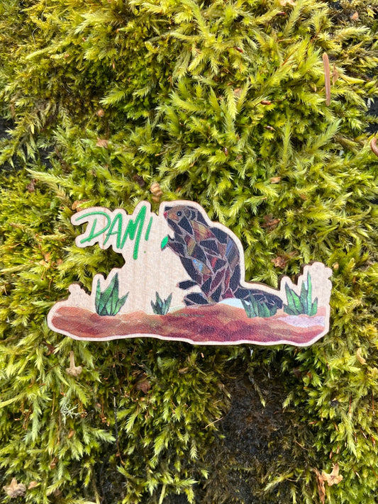Dam! Beaver Wood Magnet