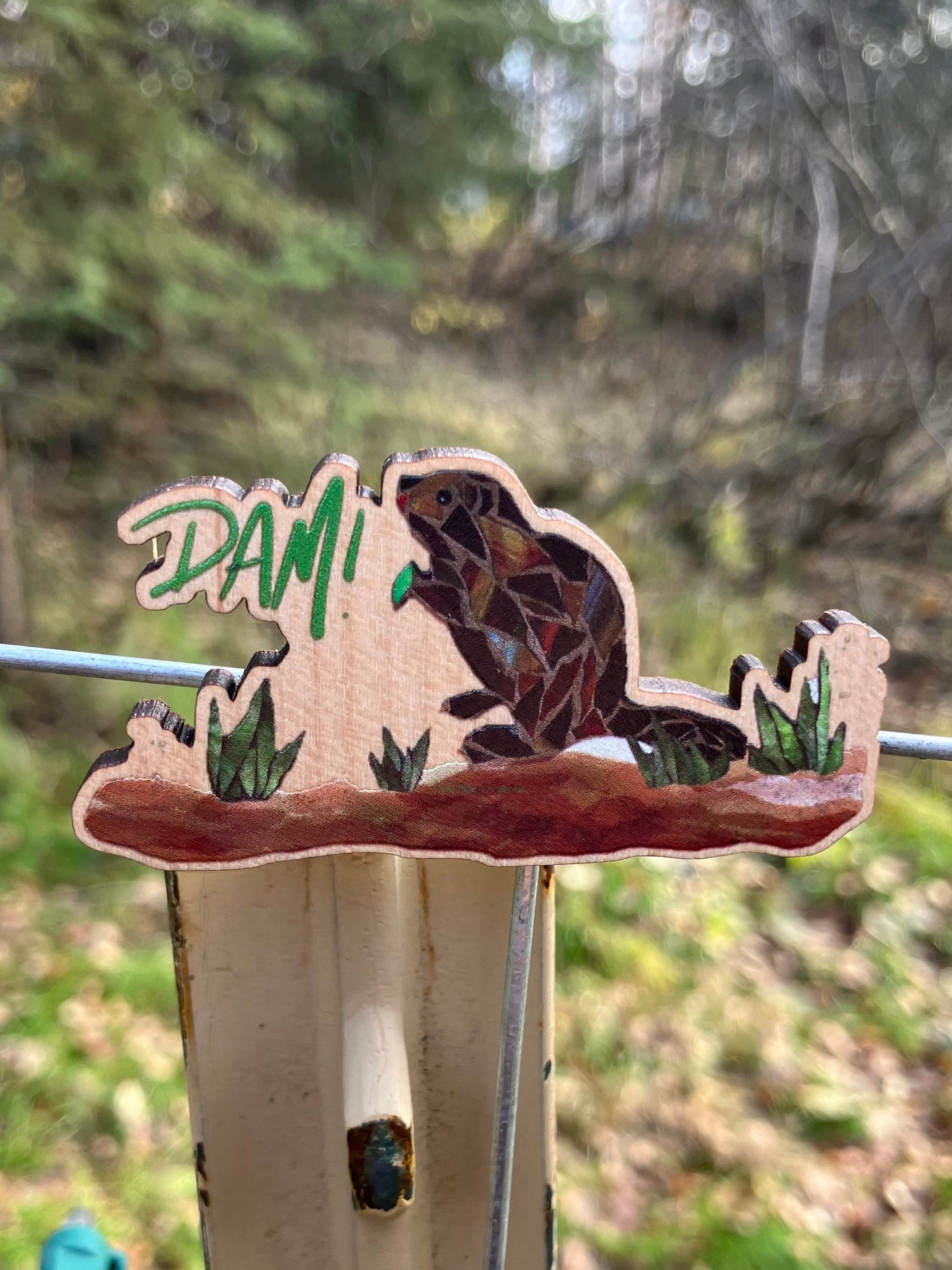 Dam! Beaver Wood Magnet