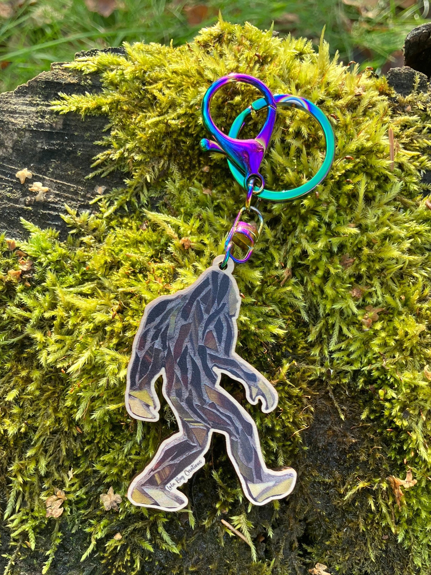 Yeti Wood Keychain