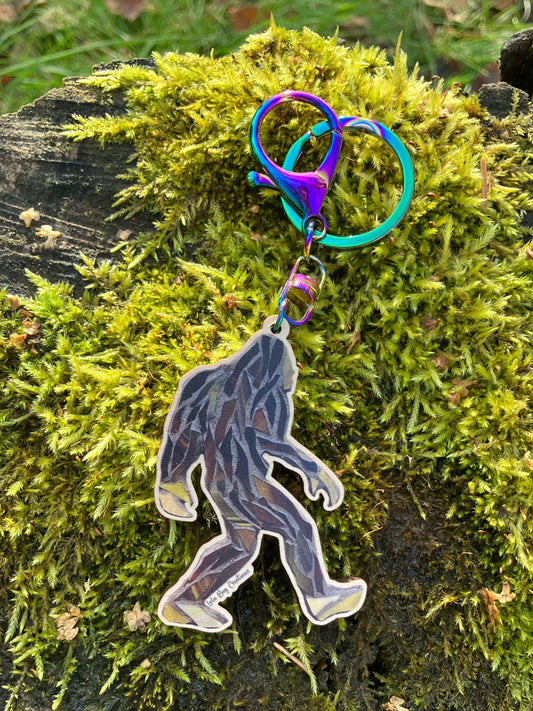 Yeti Wood Keychain