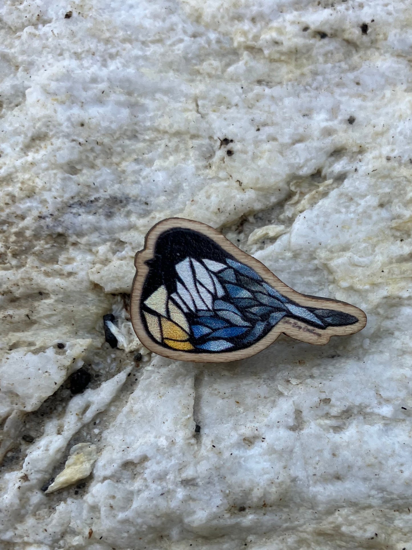 Chickadee Wood Pin