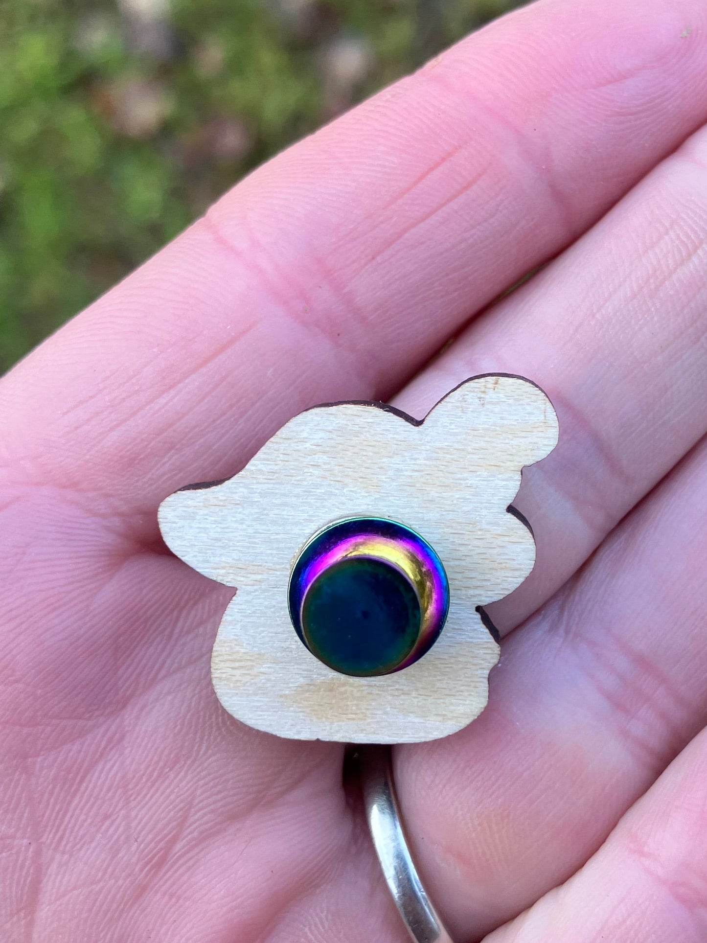 Mushroom House Wood Pin