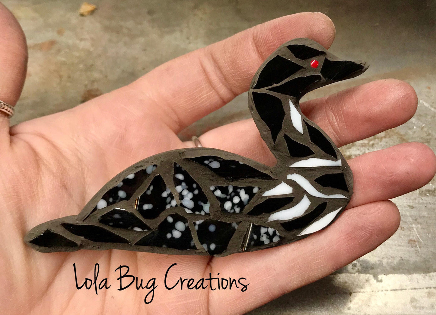 Loon Magnet and/ or Hanging glass mosaic