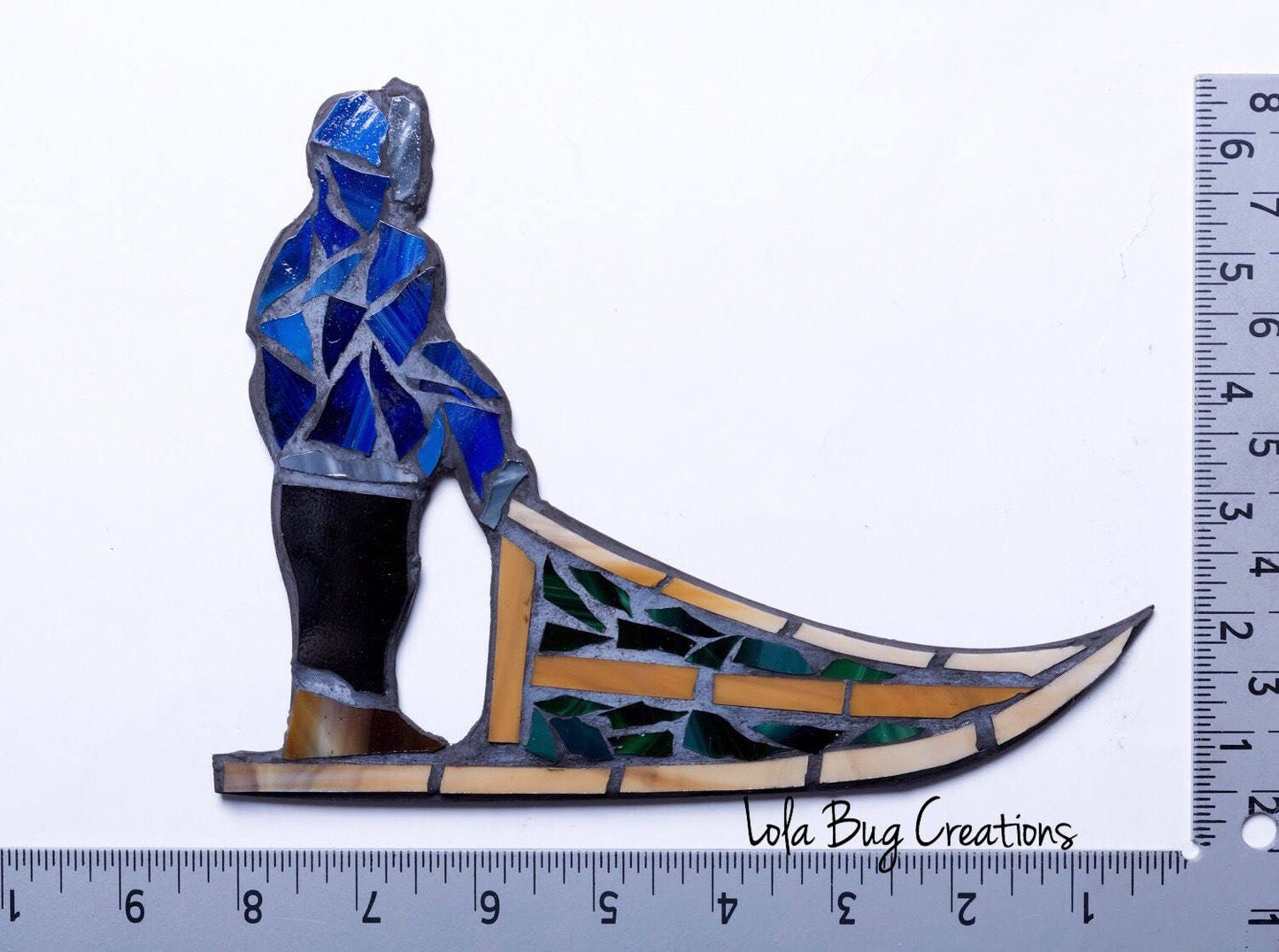 Dog musher glass mosaic