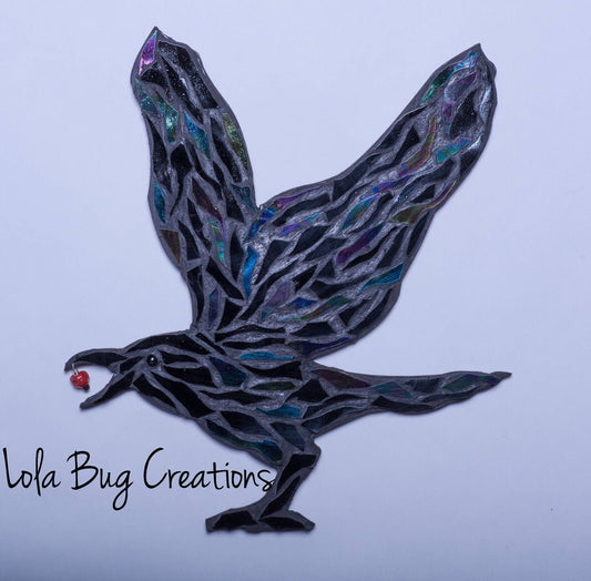 Flying Raven glass Mosaic