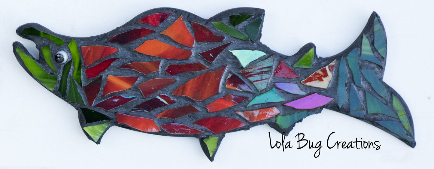 Salmon glass mosaic