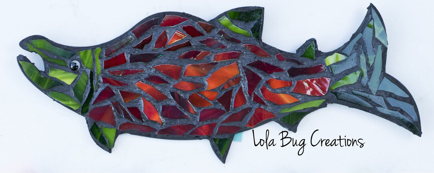 Salmon glass mosaic