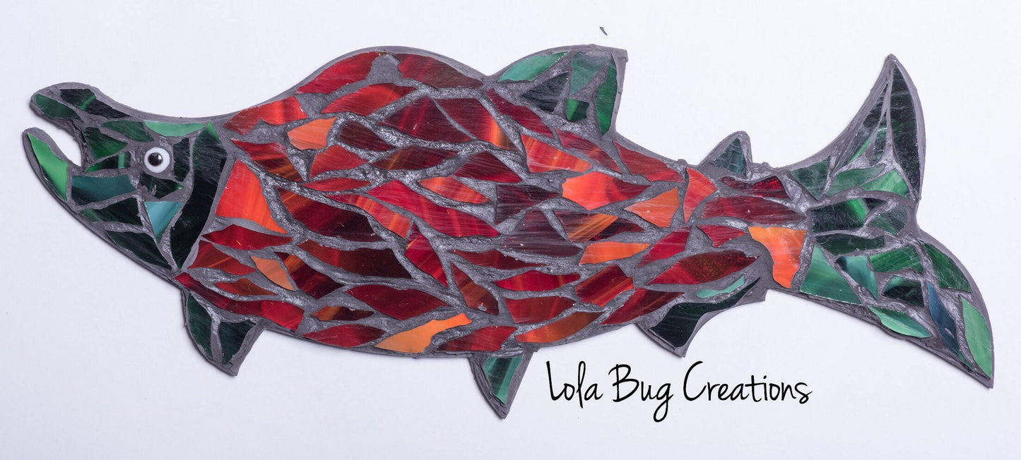 Salmon glass mosaic