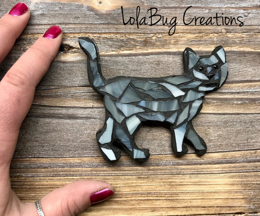 Cat glass mosaic