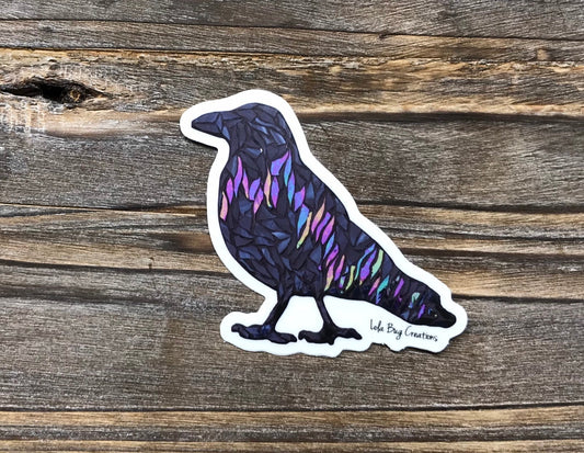 Northern Lights Raven vinyl sticker