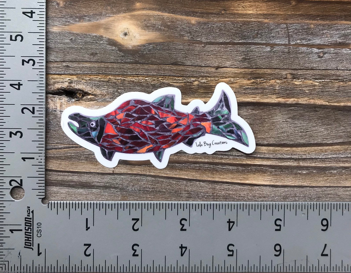 Salmon vinyl sticker