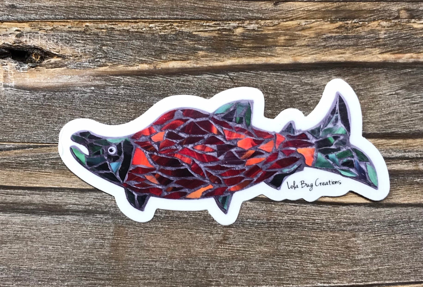 Salmon vinyl sticker