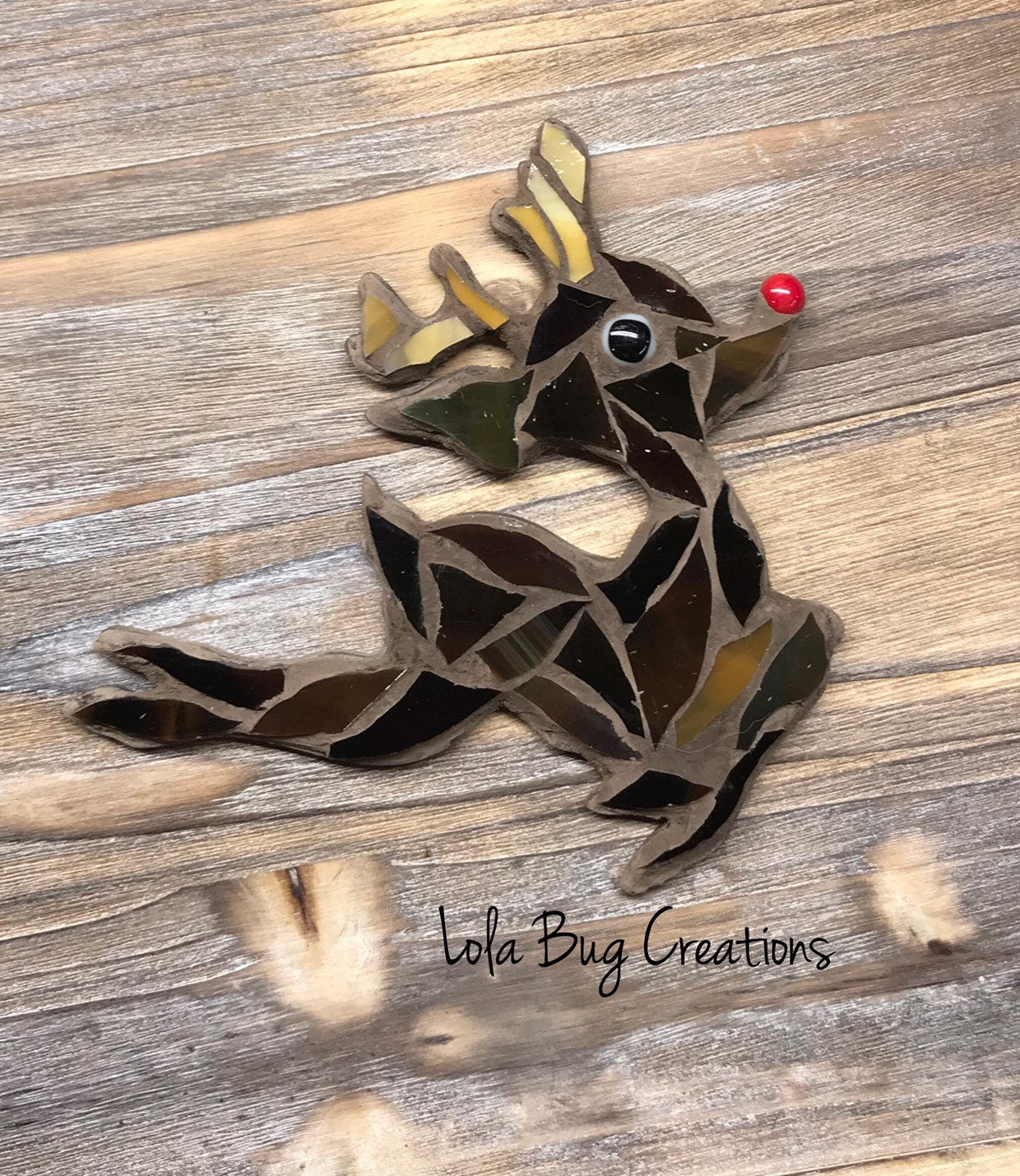 Reindeer glass mosaic