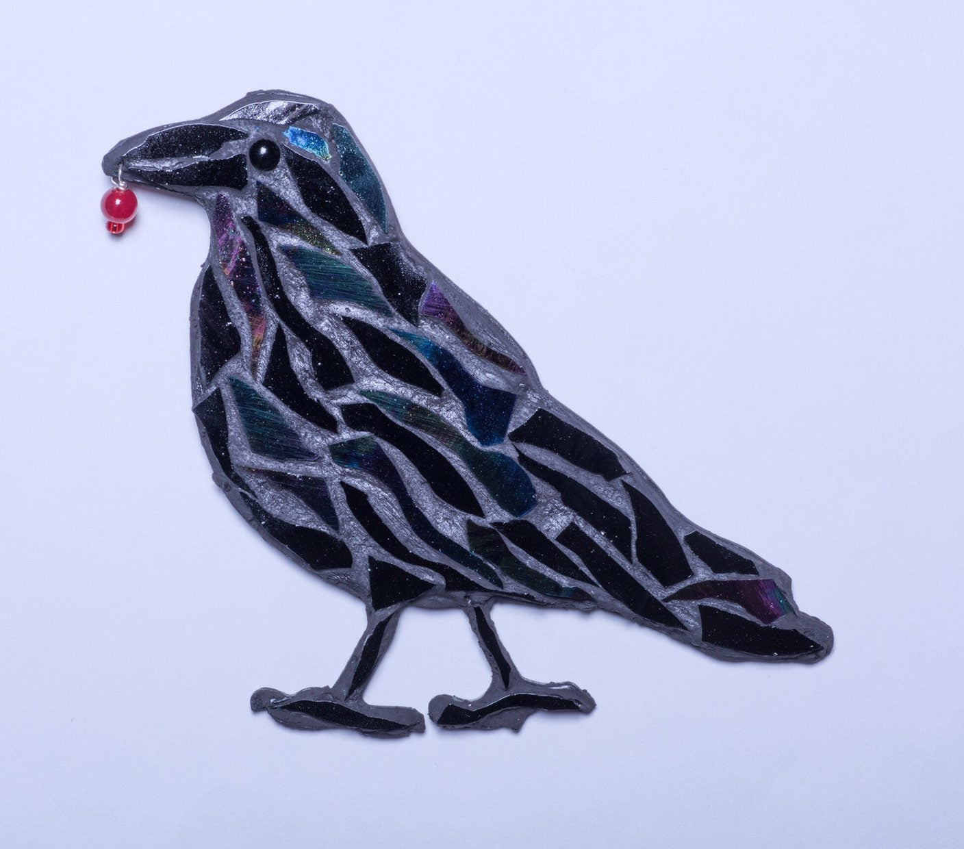 Perched Raven Glass Mosaic