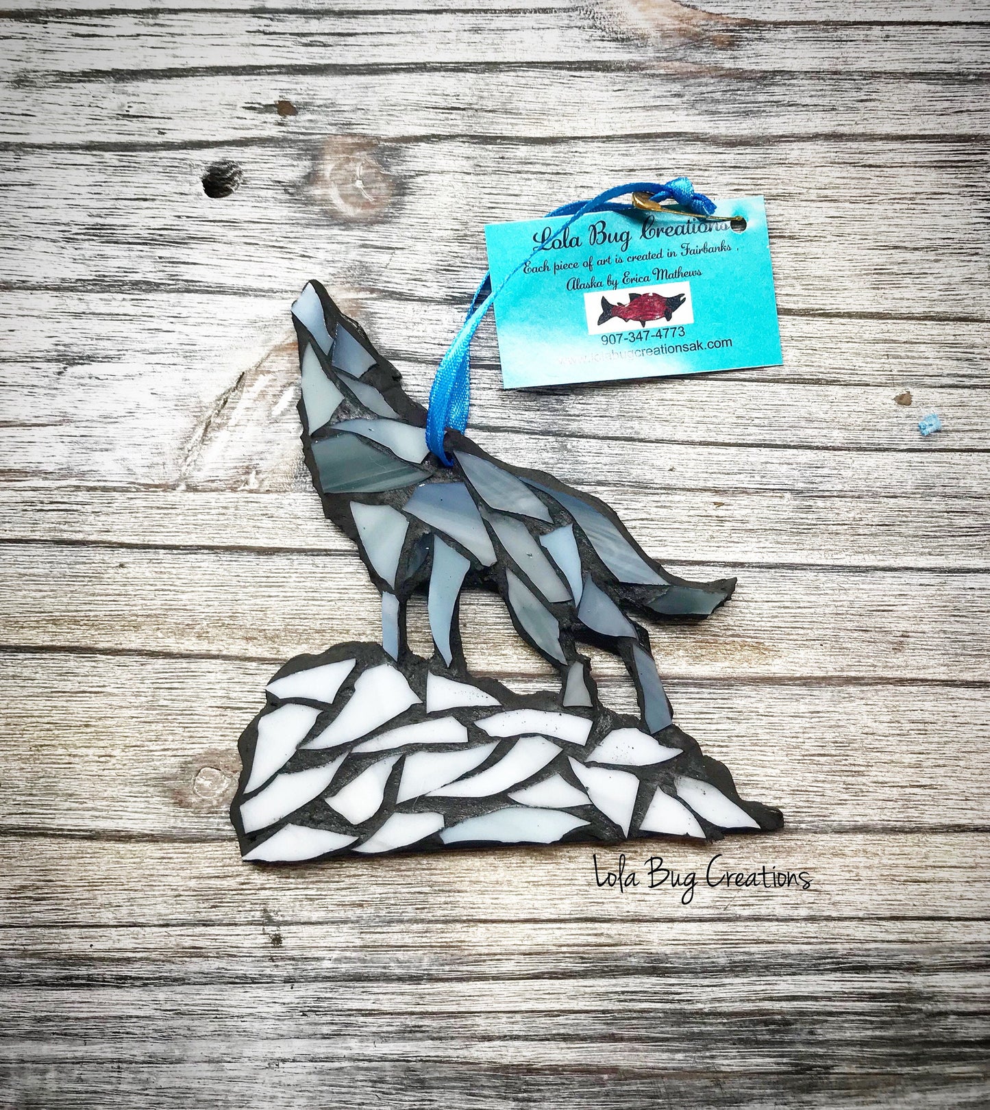 Howling Wolf glass Mosaic