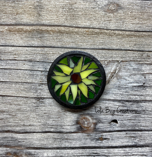 Sunflower Mosaic Glass Magnet