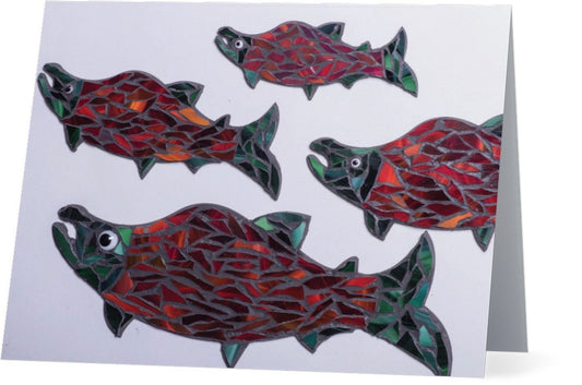 Salmon Mosaic Note Card