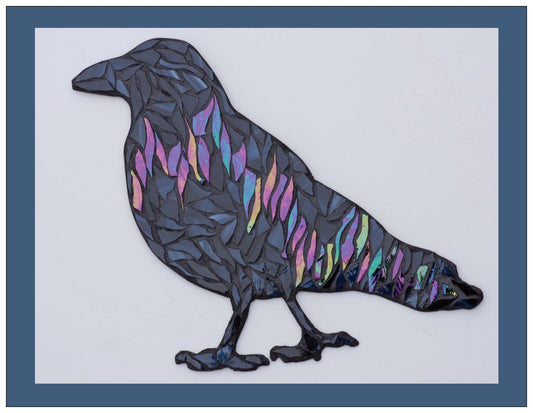 Northern Lights Raven Mosaic Note Card