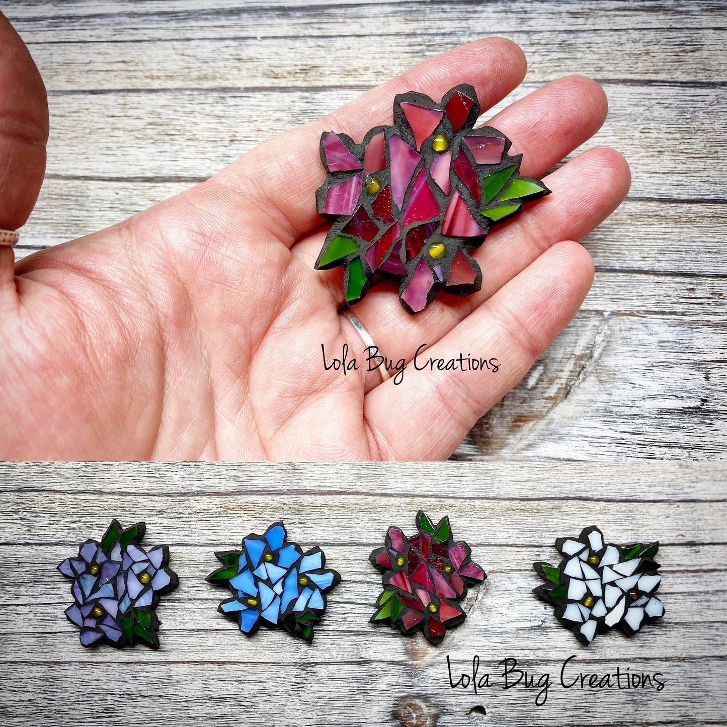 Mini Glass Mosaic Flower Magnet