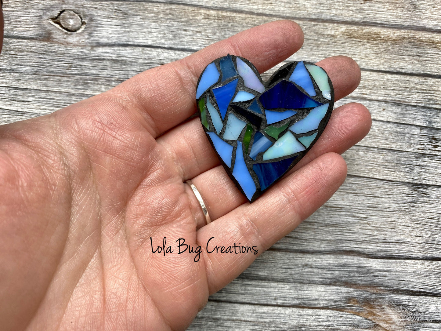 Mini Heart -Glass Mosaic Magnet