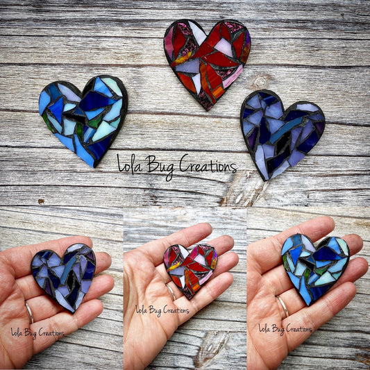 Mini Heart -Glass Mosaic Magnet