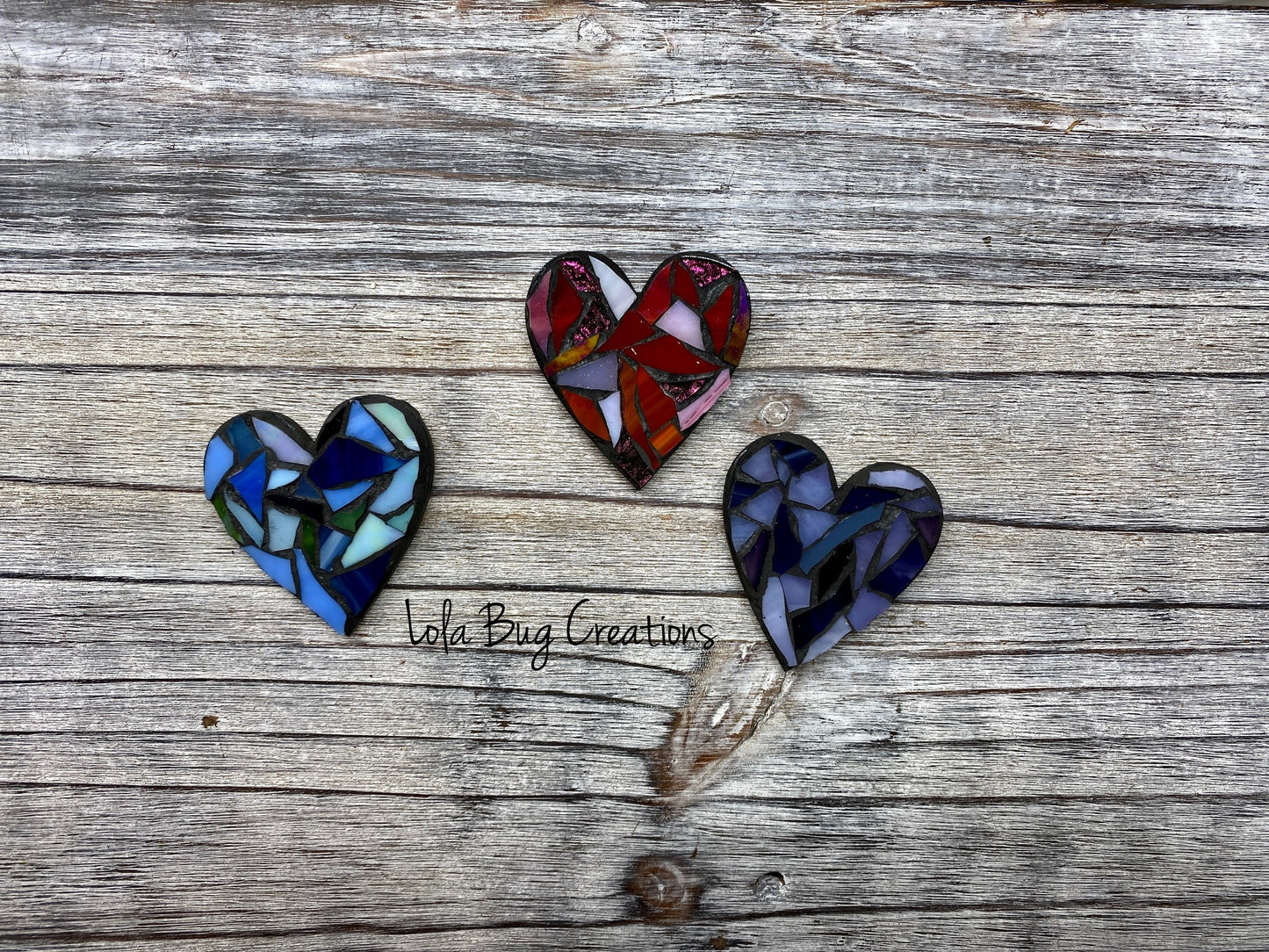 Mini Heart -Glass Mosaic Magnet