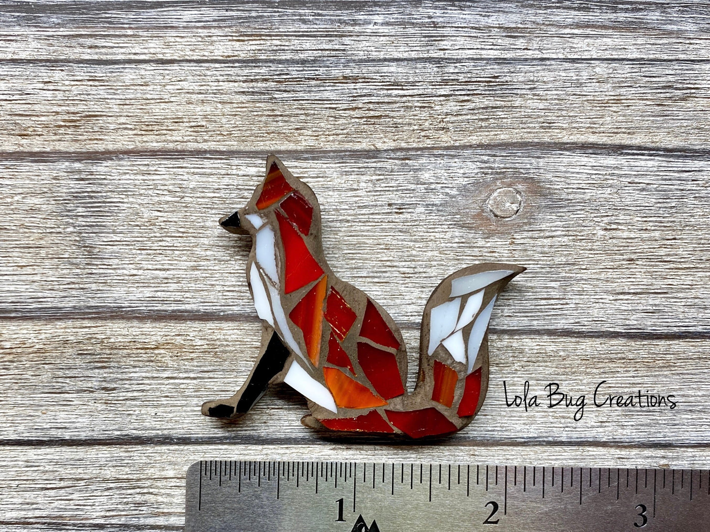 Mini Red Fox  -Glass Mosaic Magnet