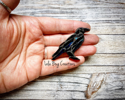 Mini Raven  -Glass Mosaic Magnet