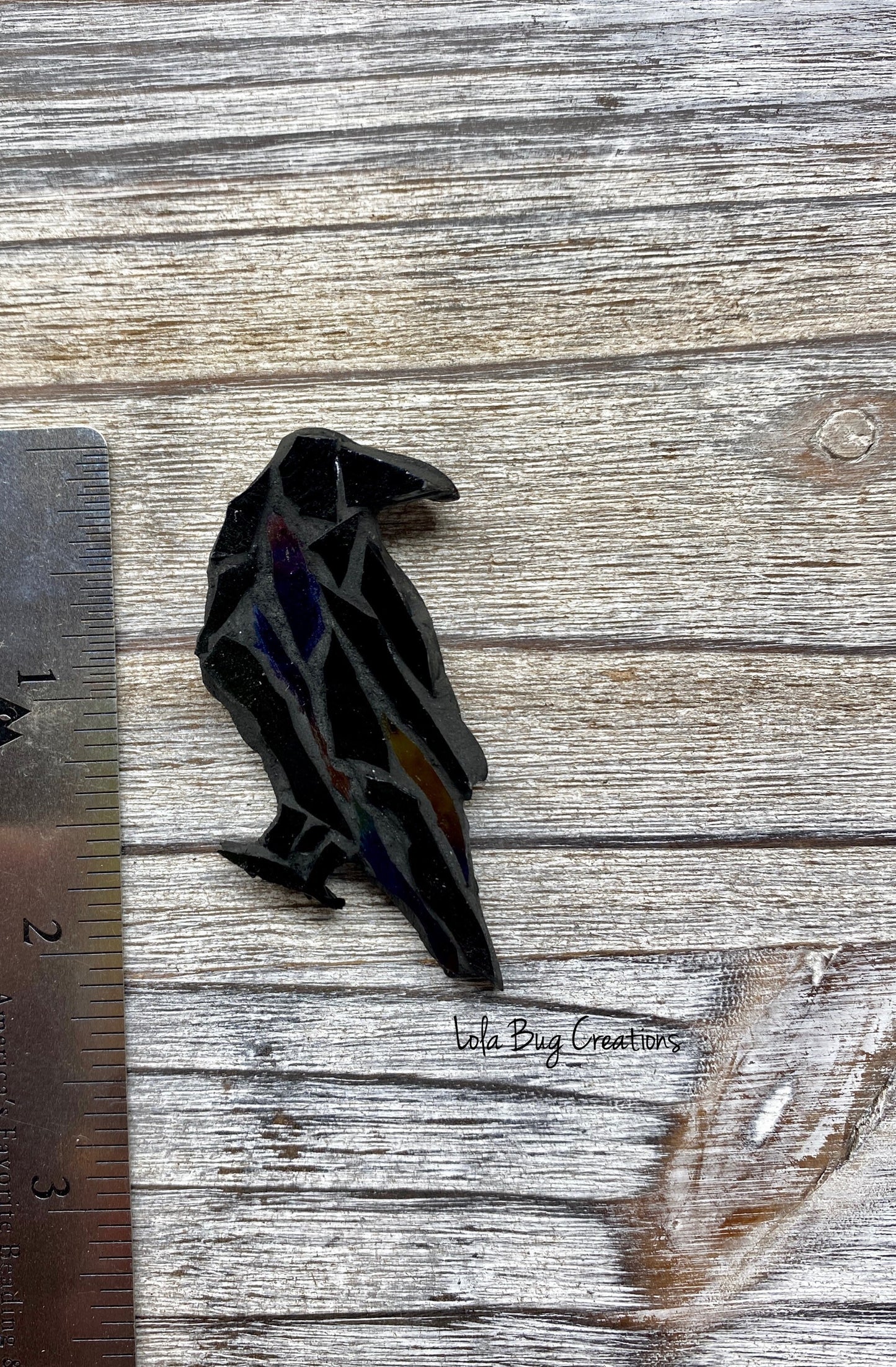 Mini Raven  -Glass Mosaic Magnet