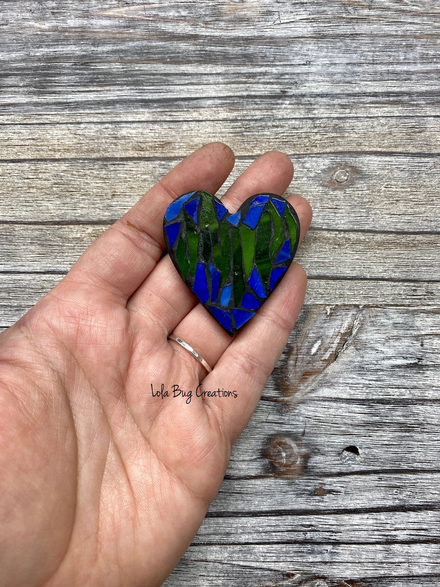 Mini Heart -Glass Mosaic Magnet