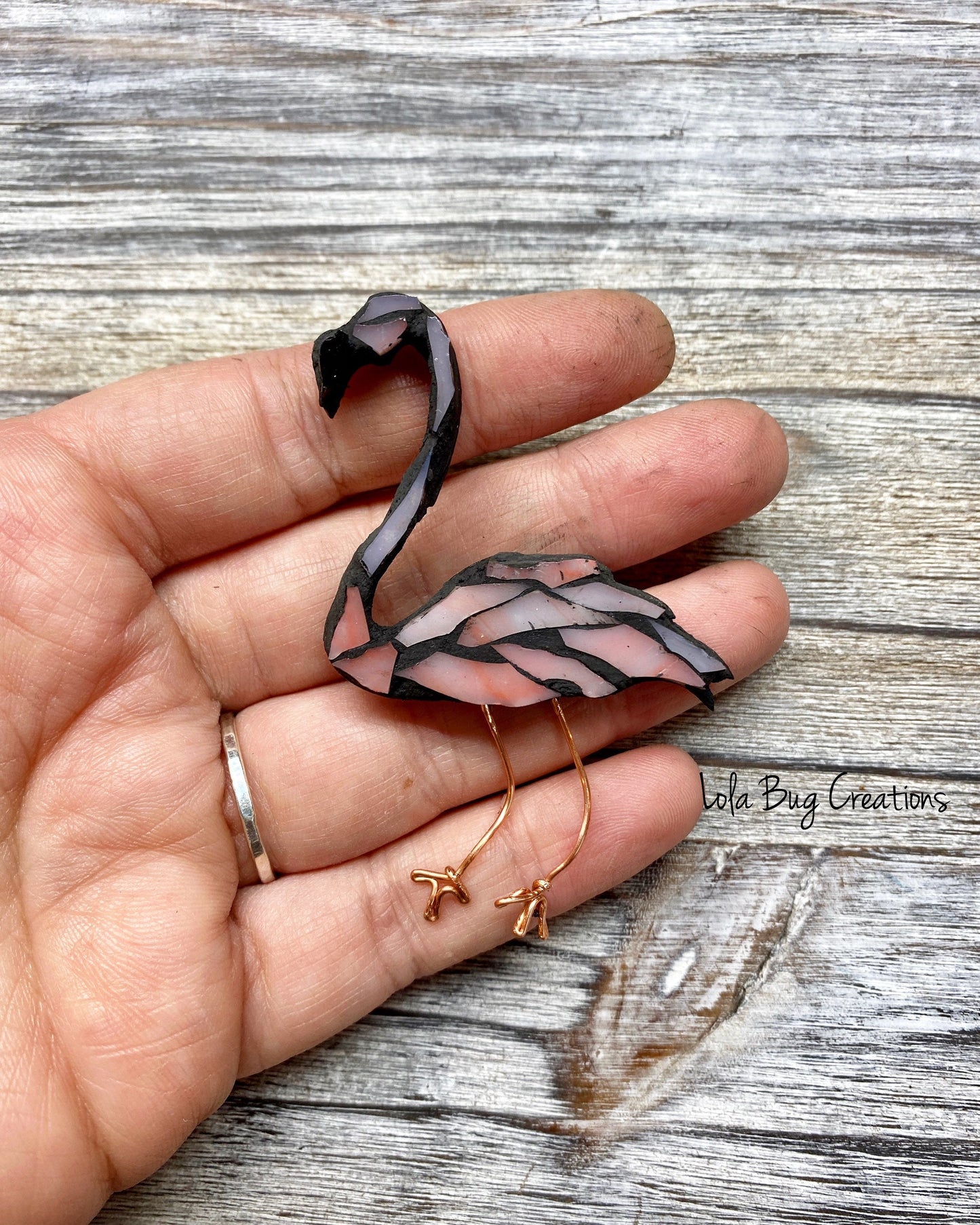 Mini Flamingo -Glass Mosaic Magnet