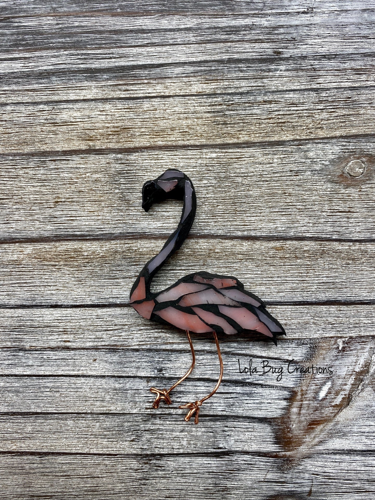 Mini Flamingo -Glass Mosaic Magnet