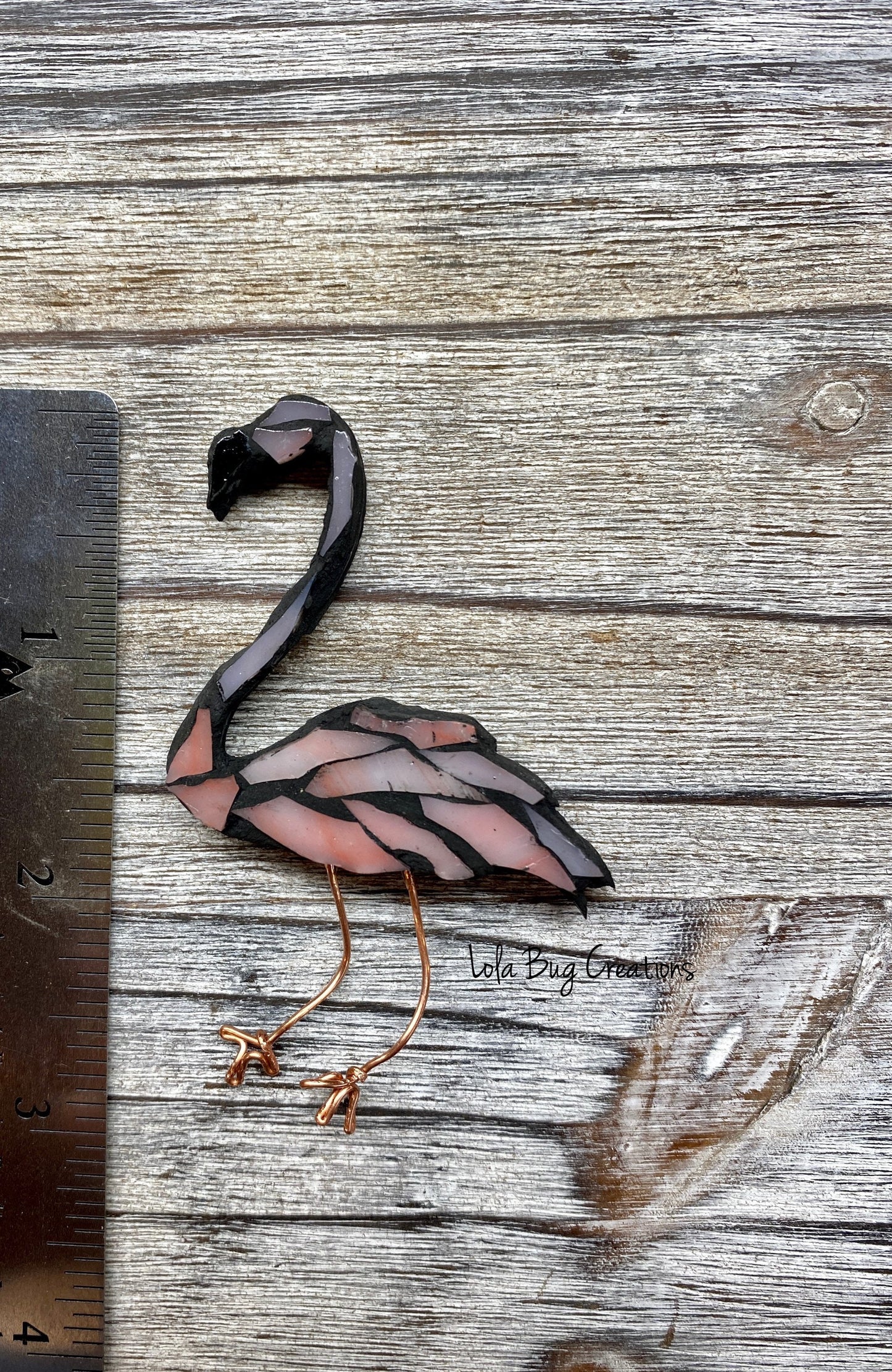 Mini Flamingo -Glass Mosaic Magnet