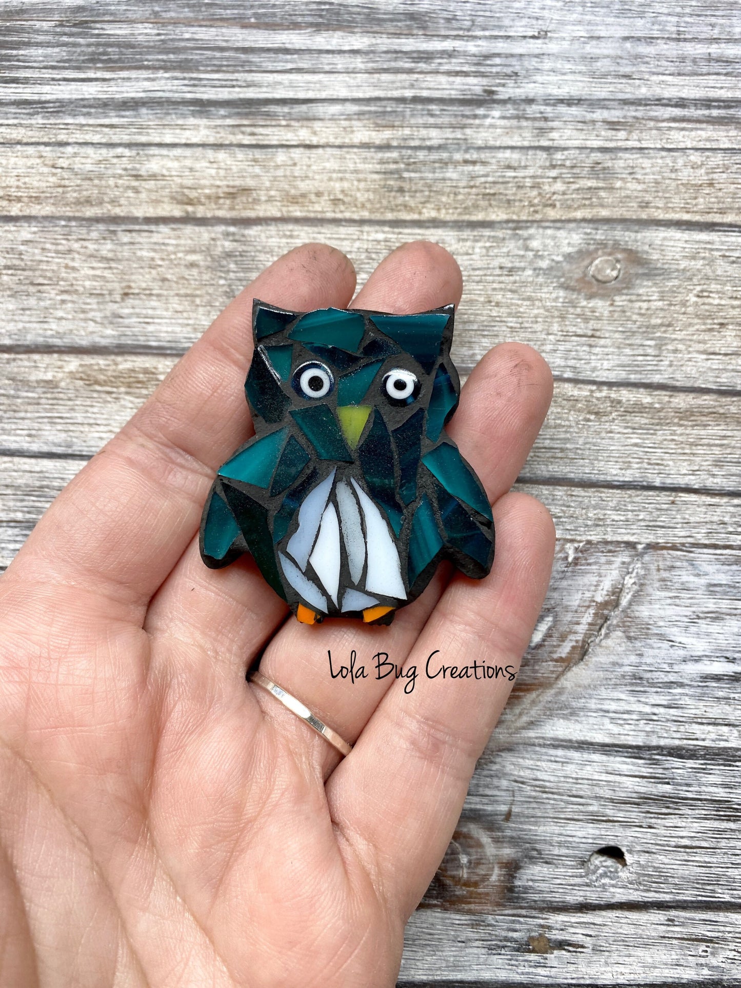 Mini Owl -Glass Mosaic Magnet