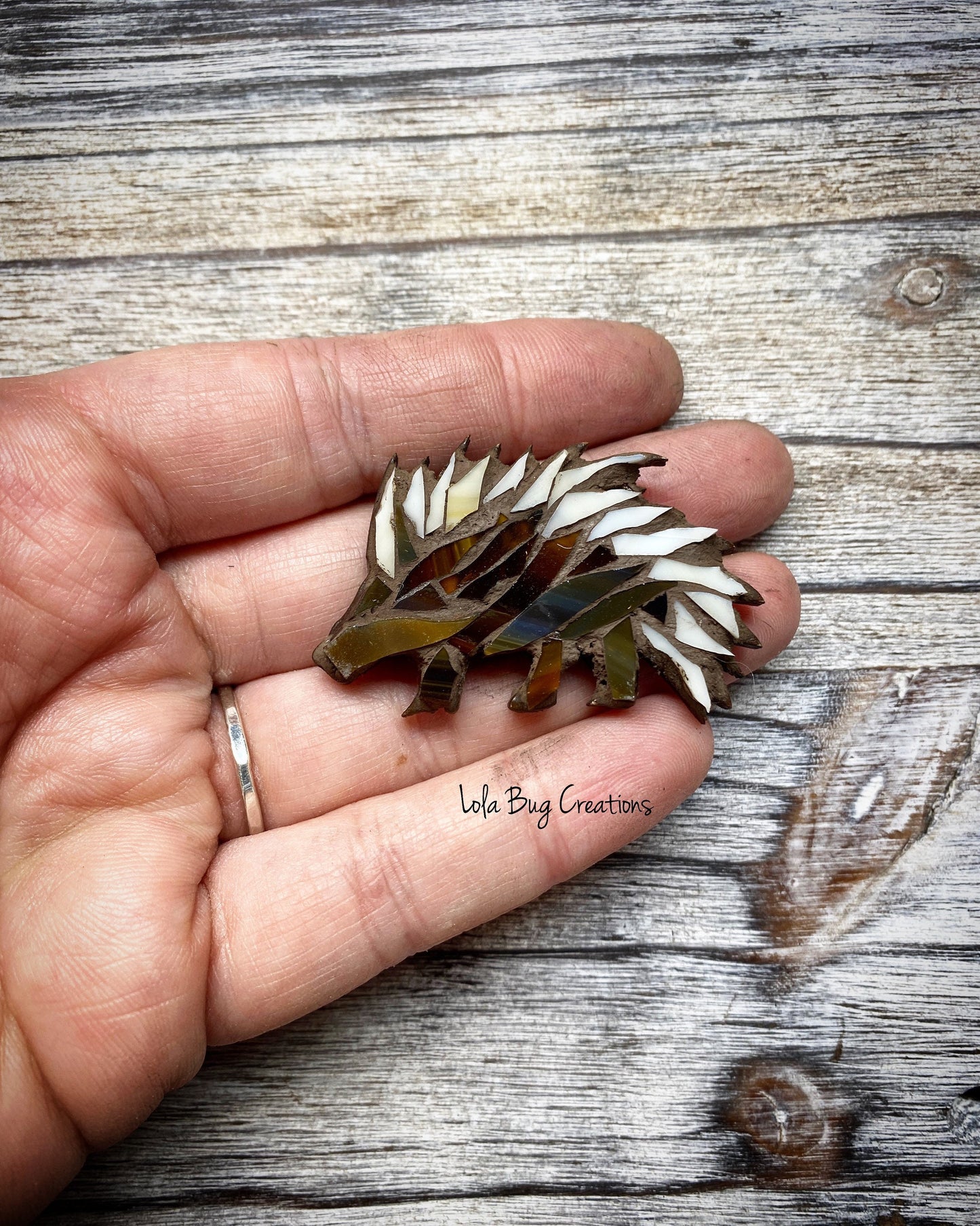 Mini Porcupine -Glass Mosaic Magnet