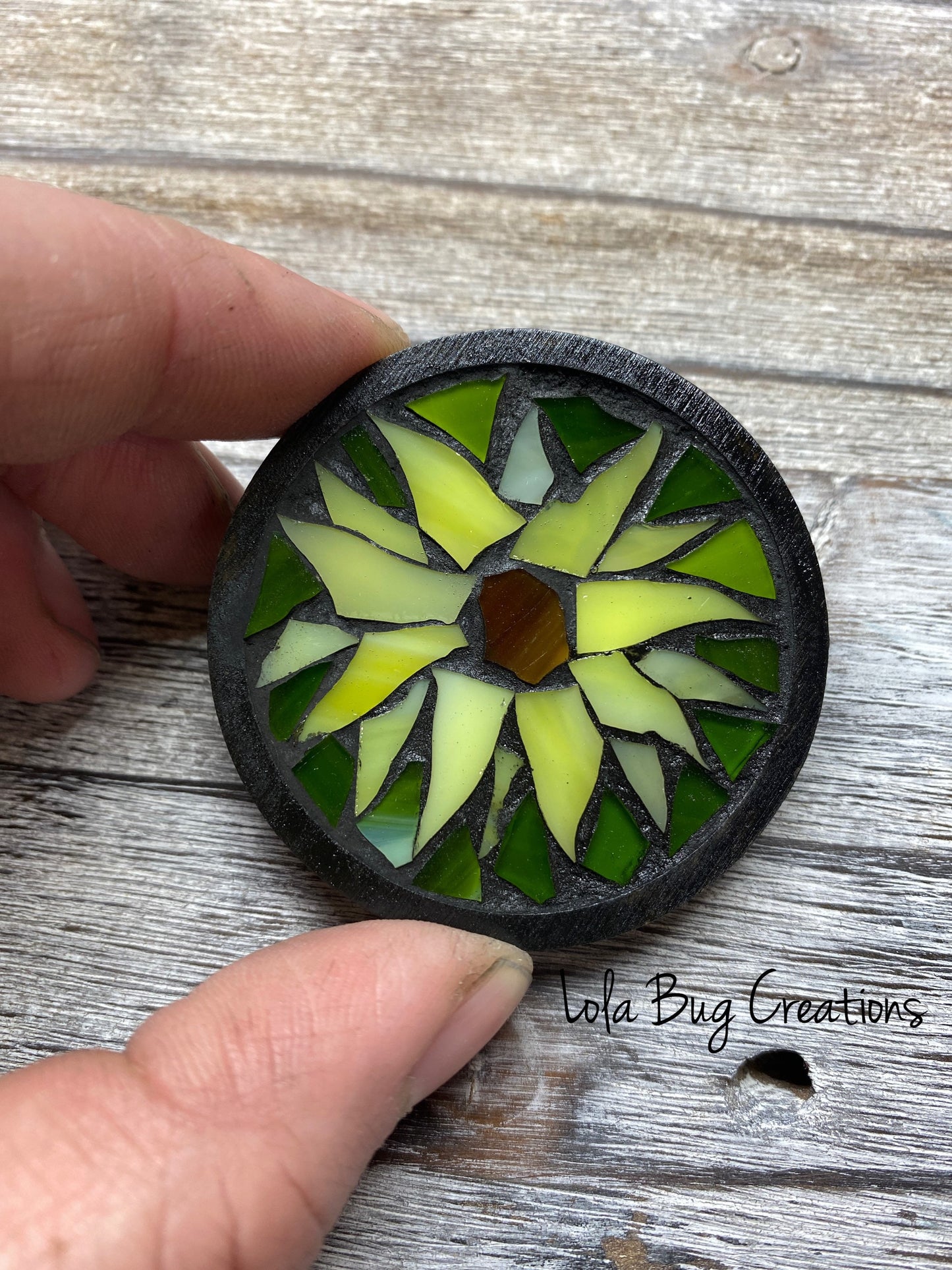 Sunflower Mosaic Glass Magnet