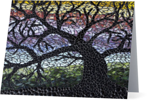 Colorful Tree Mosaic Note Card