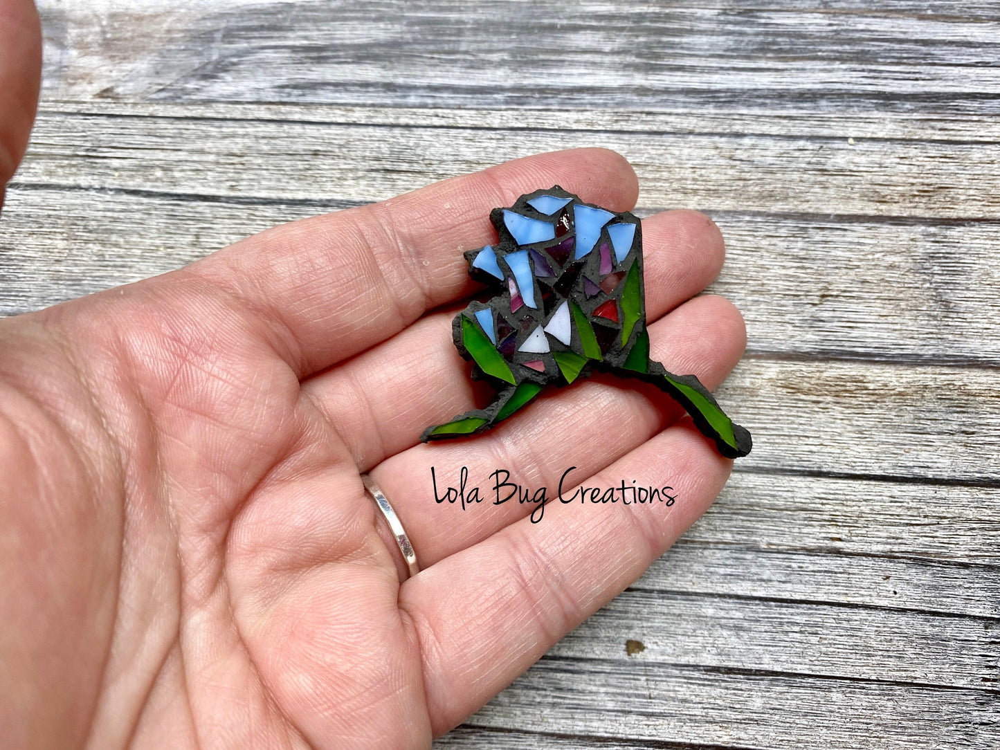 Mini Fireweed Alaska -Glass Mosaic Magnet