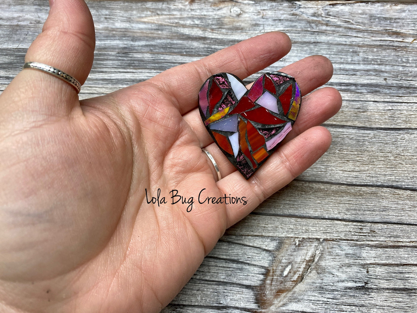 Mini Heart -Glass Mosaic Magnet