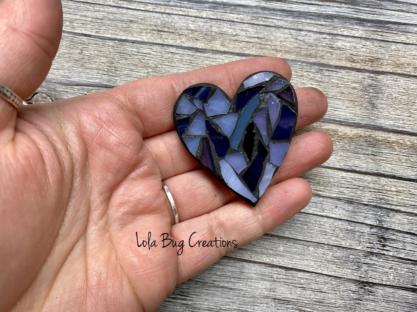 Mini Heart -Glass Mosaic Magnet