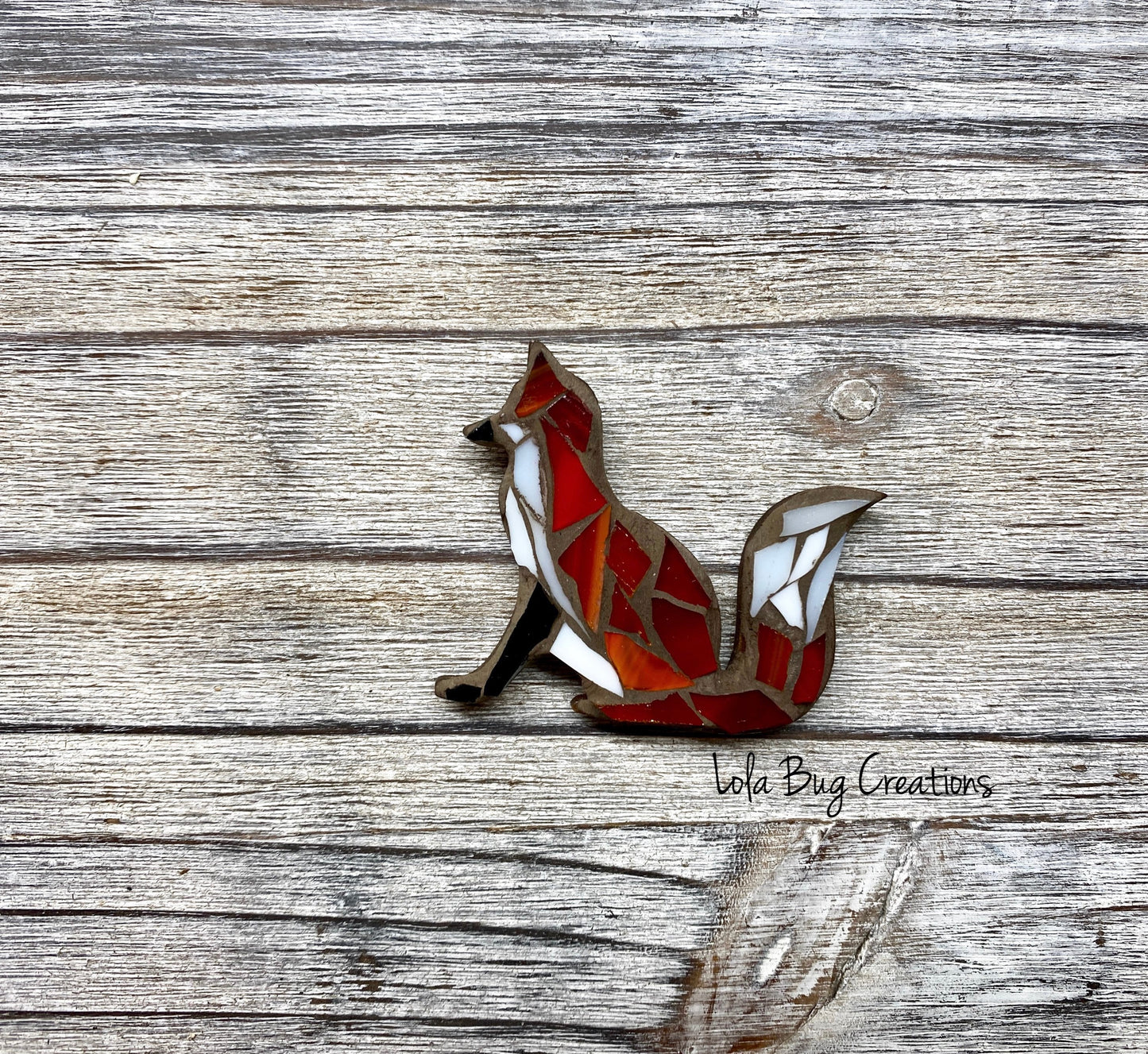 Mini Red Fox  -Glass Mosaic Magnet