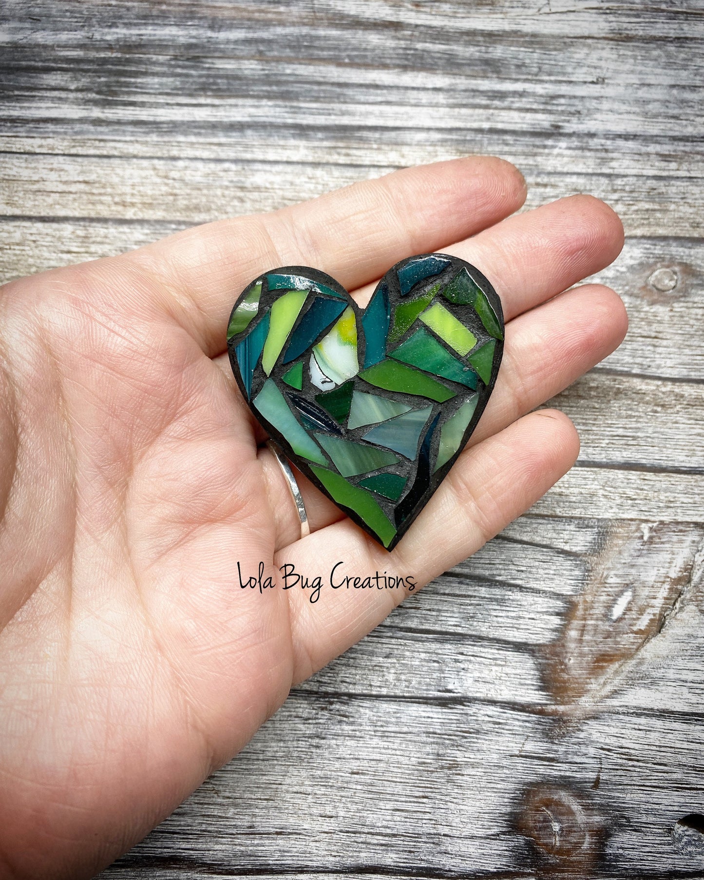 Mini Heart -Glass Mosaic Magnet