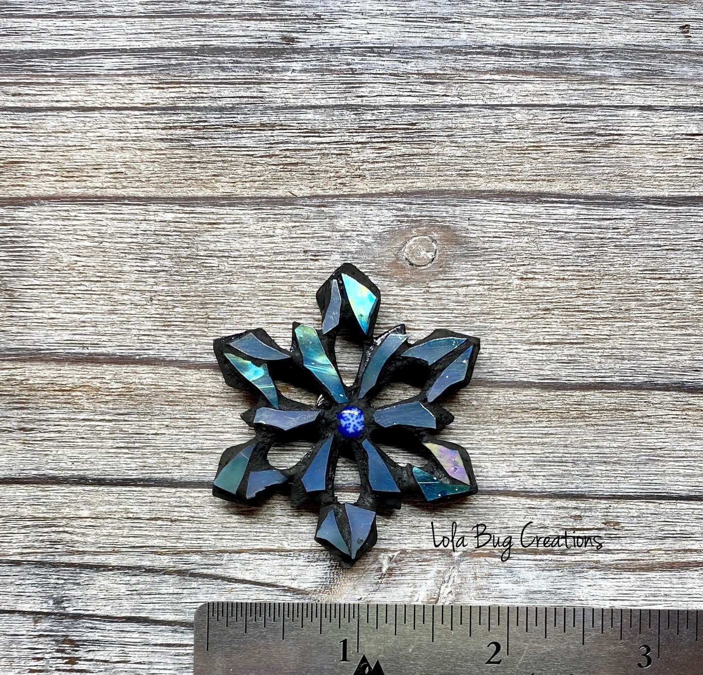 Mini Snowflake  -Glass Mosaic Magnet