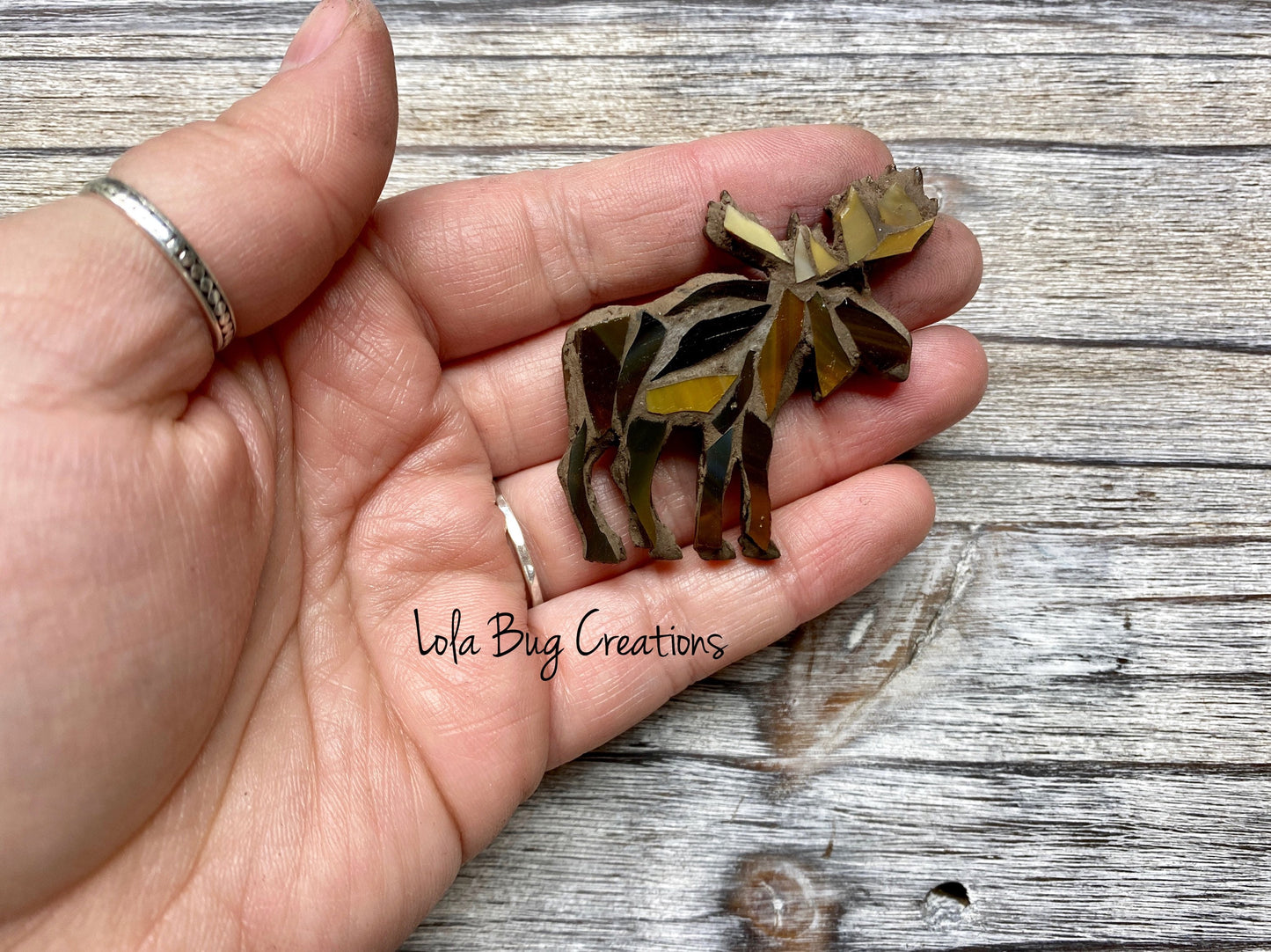 Mini Moose  -Glass Mosaic Magnet