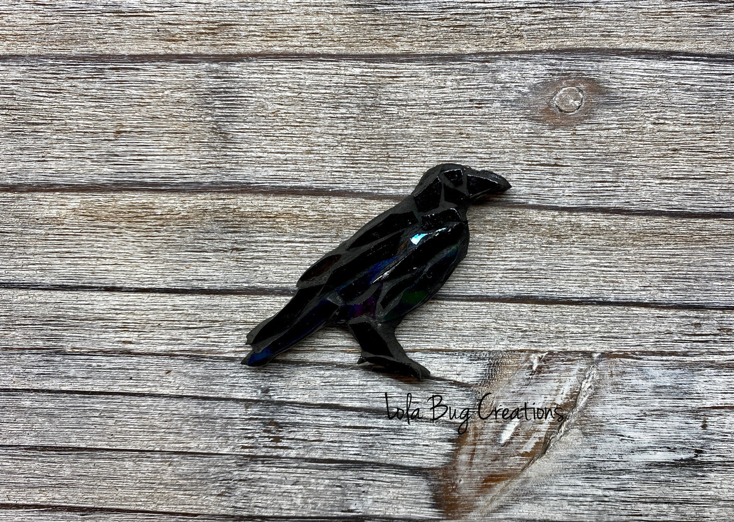 Mini Raven  -Glass Mosaic Magnet