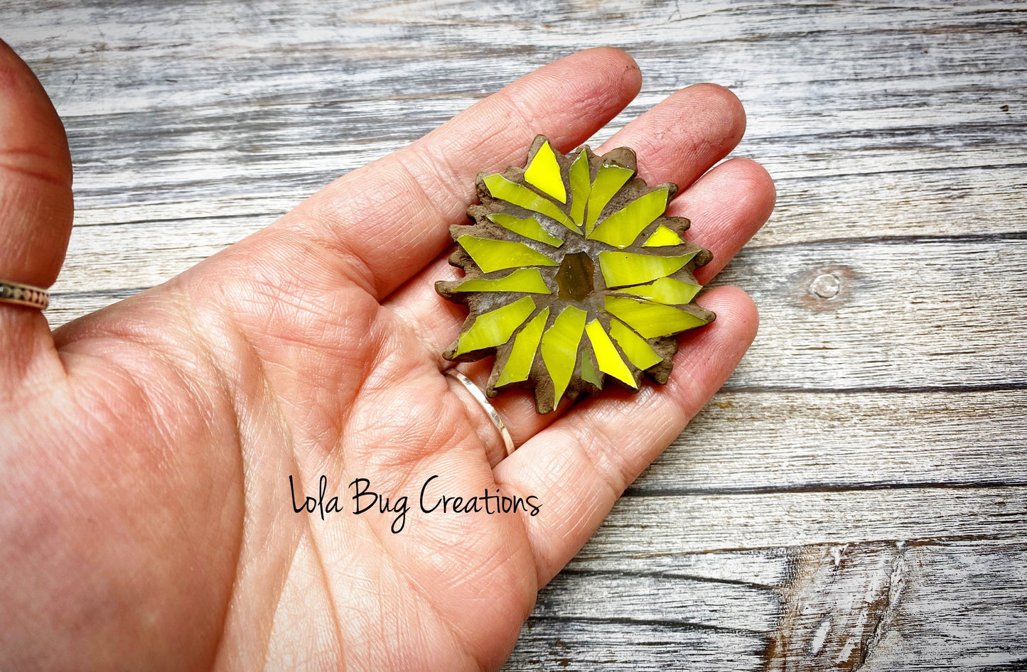 Mini Sunflower  -Glass Mosaic Magnet