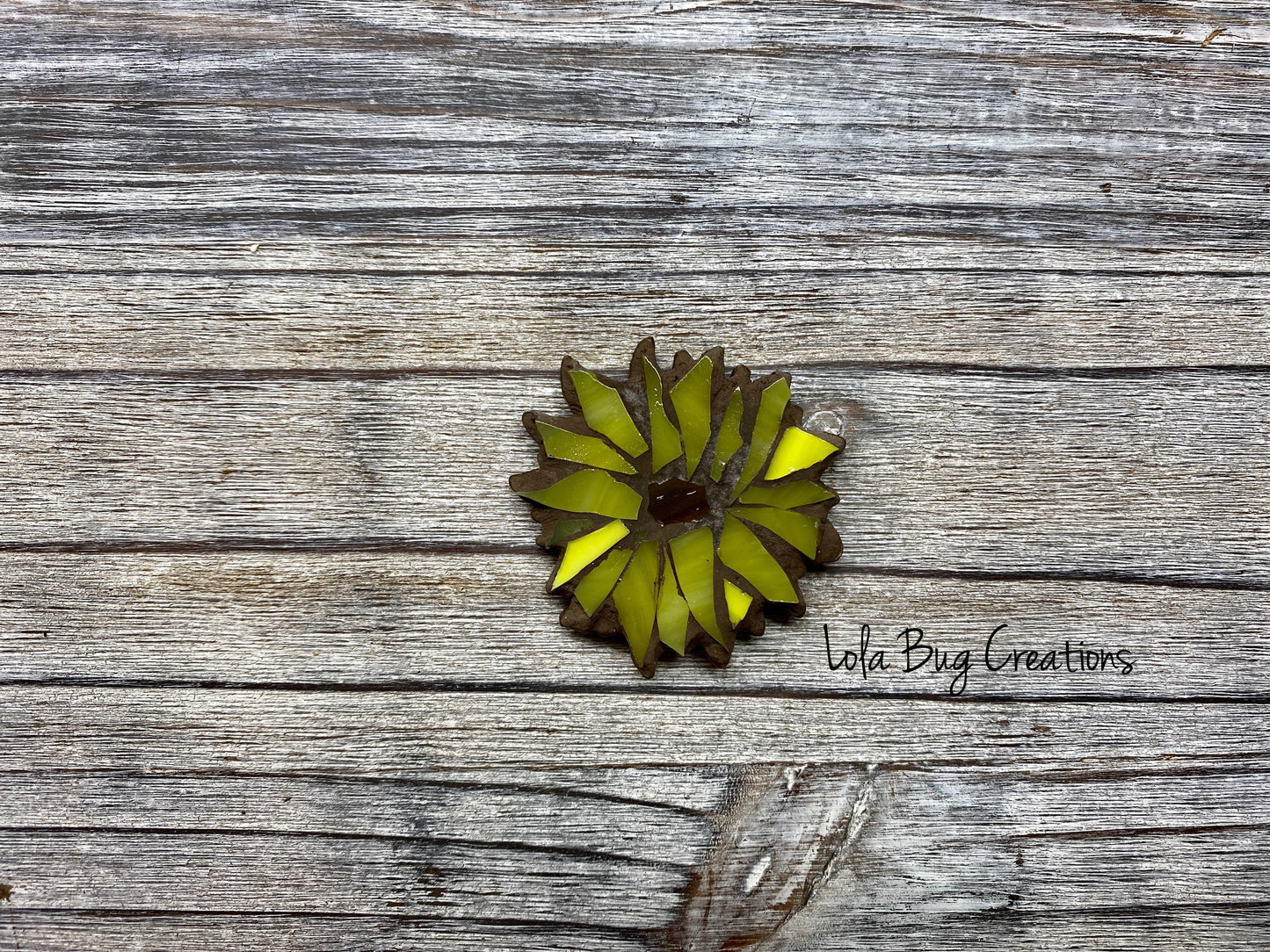 Mini Sunflower  -Glass Mosaic Magnet