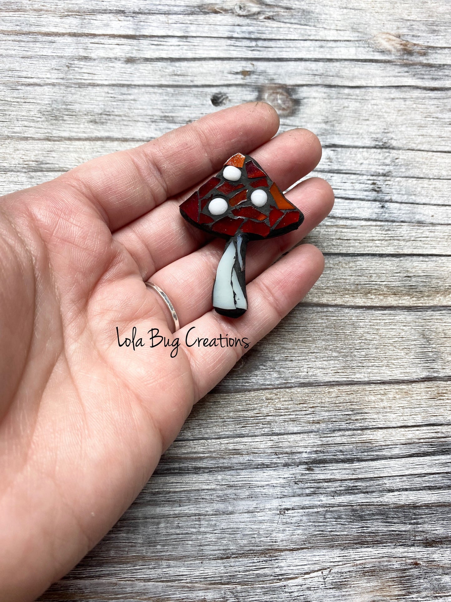 Mini Mushroom  - Glass Mosaic Magnet