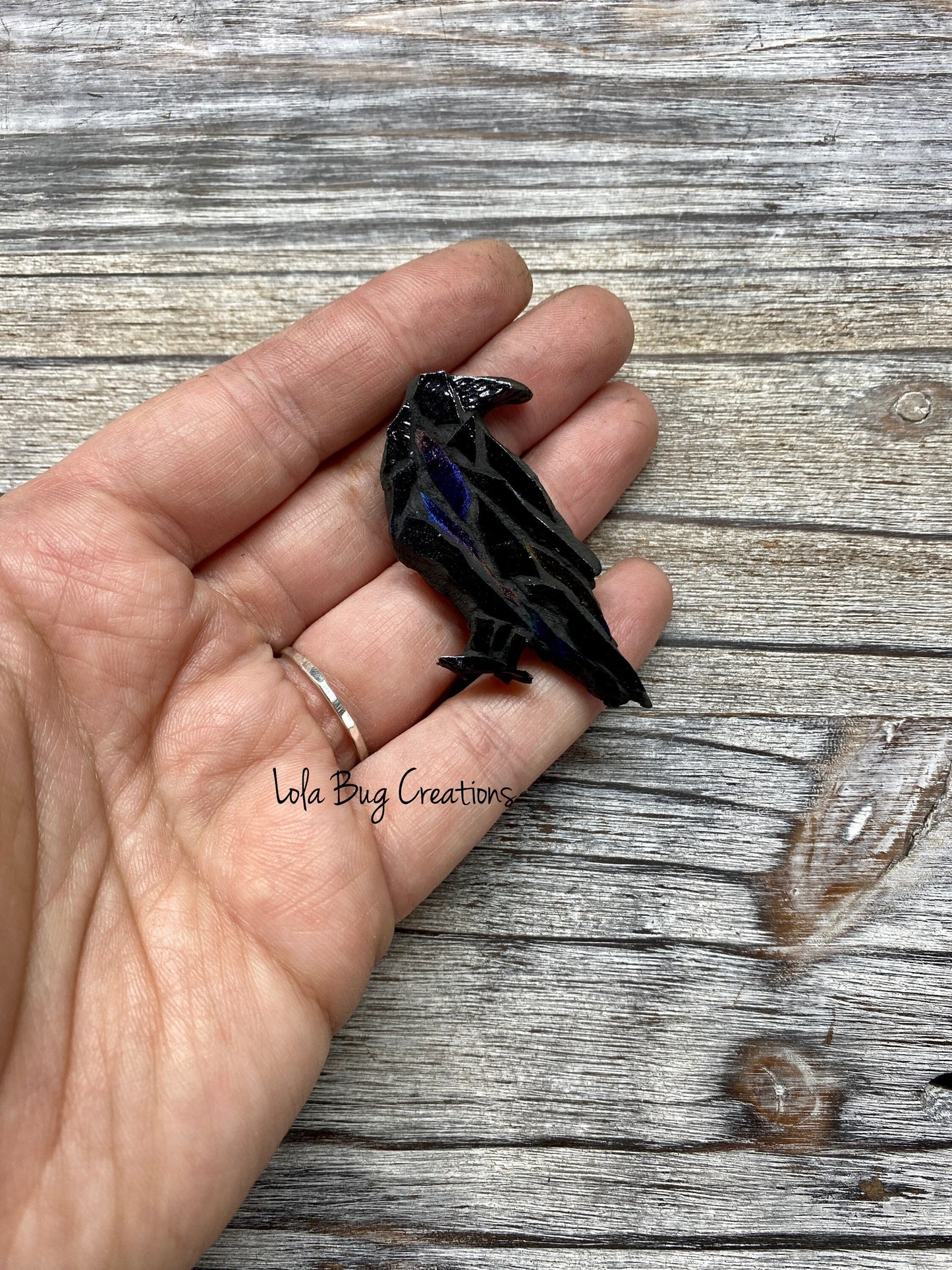 Mini Raven  -Glass Mosaic Magnet