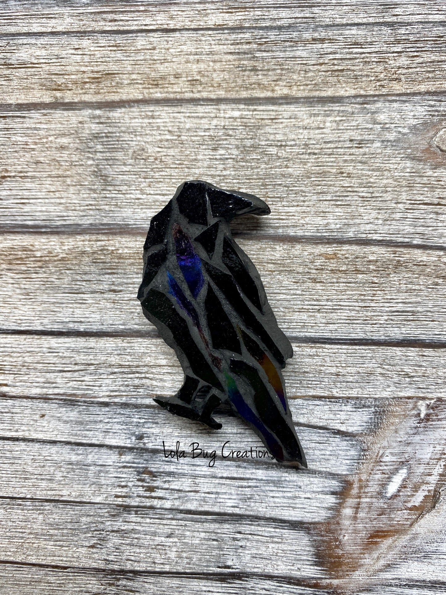 Mini Raven  -Glass Mosaic Magnet